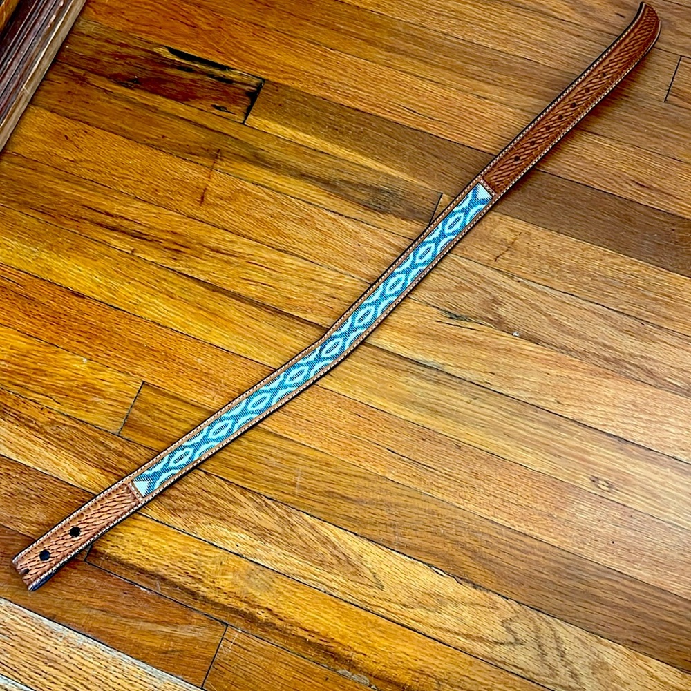 Western beaded leather belt Size 28